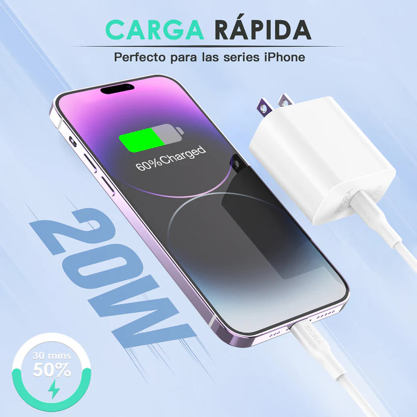 Cargador Tipo C (20w) cable ligthning Gar154