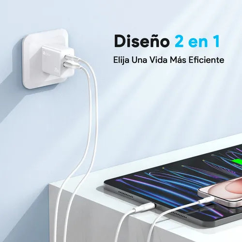 Cargador Doble USB y Tipo C Gar161 (20w)