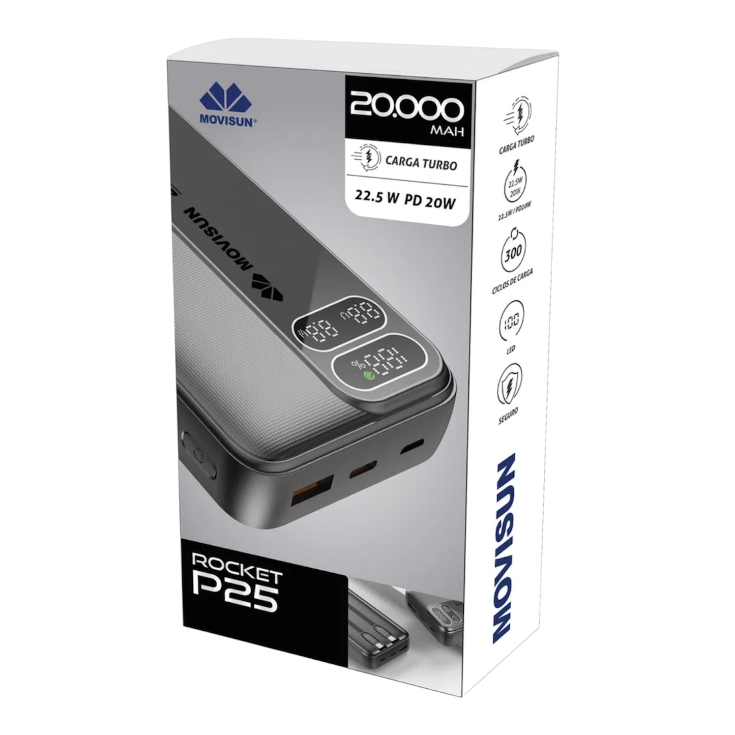 Power Bank Rocket P25 20.000 mAh Carga Rápida