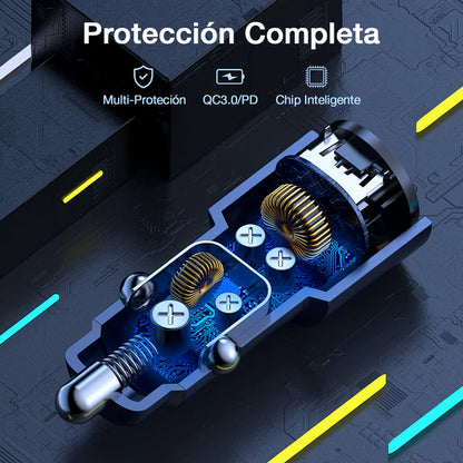 Cargador Para Auto Tipo C y USB Gar241 (38w)
