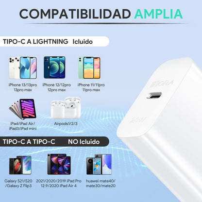 Cargador Tipo C (20w) cable ligthning Gar154