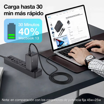 Cargador 3 Puertos (65w) Gar322